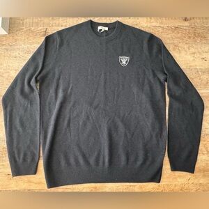 VUORI Men's 100% Cashmere Sweater Black Size Large with Raiders Logo